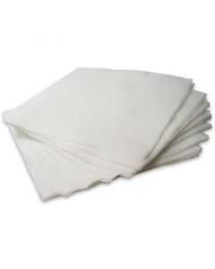 Papieren servetten 33x33 cm 1-laags, 1/8 vouw wit, Servetten met reliëf ECO TOP
