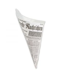 Snack-Spitztüten fettdicht 2-lagig 19cm 125g - "Zeitungsmotiv", Papierspitztüten Pommes