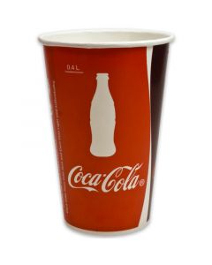 Kartonnen beker ''Coca Cola'' voor frisdranken - 0,3 l - Ø 80 mm