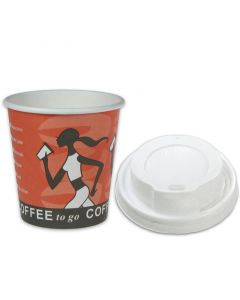 SPARSET - Coffee To Go Kaffeebecher "Coffee Grabbers" - 6oz, 150ml, Pappbecher mit weißem Deckel