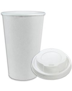 SPARSET - Coffee To Go Kaffeebecher weiß - 16oz, 400ml, Pappbecher mit weißem Deckel
