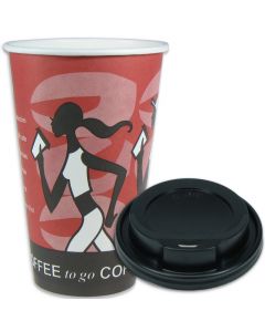 SPARSET - Coffee To Go Kaffeebecher "Coffee Grabbers" - 16oz, 400ml, Pappbecher mit schwarzem Deckel