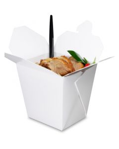 Faltbox ohne Henkel (FoldPak) – Asia-/Nudelbox weiß unbedruckt - 16oz/500ml