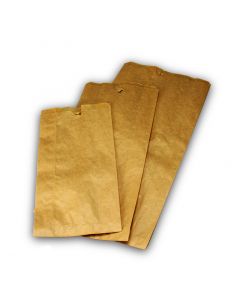 Bäckerfaltenbeutel 433, Bäckertüten Kraftpapier, braun - 20+7x42cm