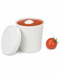 Soup To Go-Container, extrastarker Pappbecher mit Dampfdeckel für Suppenbars - 16oz/400ml