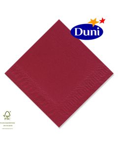 Duni Zelltuch-Servietten 40x40cm - Bordeaux rot (Dunicel-Servietten, Tissue, 3-lagig) # 213127