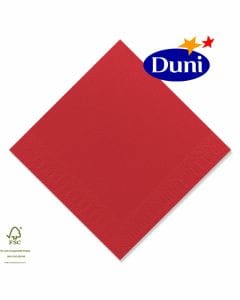 Duni Zelltuch-Servietten 40x40cm - Rot (Dunicel-Servietten, Tissue, 3-lagig) # 213103