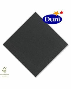 Duni Zelltuch-Servietten 33x33cm - Schwarz (Dunicel-Servietten, Tissue, 3-lagig) # 149070