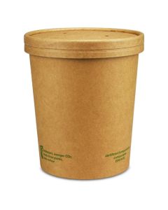 Kompostierbarer Soup To Go-Container "Urban Leaf" mit Dampfdeckel - 32oz/900ml