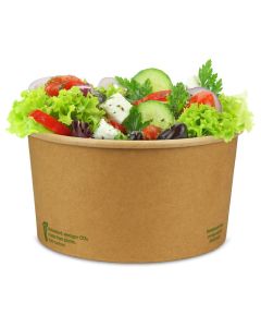 Kompostierbare Salatschalen "Urban Leaf", braunes Kraftpapier, PLA-beschichtet 900ml, Ø148mm, rund