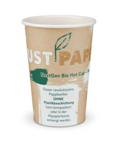Kompostierbarer Kaffeebecher "Just Paper TALL", NextGen Coffee to go Becher, Ø80mm - 12oz, 300ml