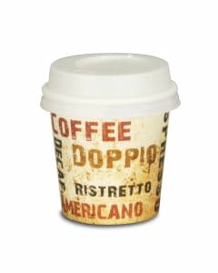 SPARSET - Coffee To Go Espressobecher "Barista" - 4oz, 100ml, Pappbecher mit weißem Deckel