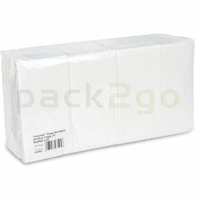 Tissue-servetten GOURMET, 33x33 1/8 vouw, 2-laags, kopvouw, celstofservetten - wit