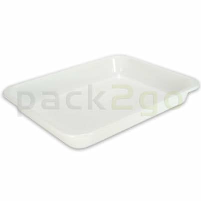 PP-menuschalen, vlak 225 x 175x30mm, wit, zonder vakverdeling, voor magnetron