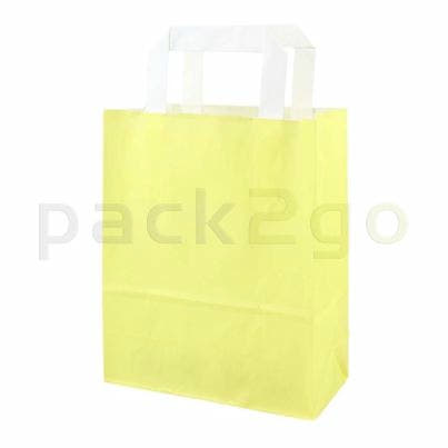 Gelbe Papiertragetasche 18+8x22cm