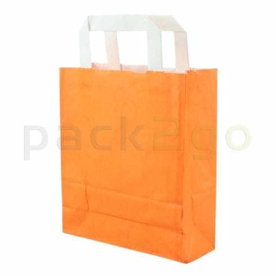 Orange Papiertragetasche 18+8x22cm