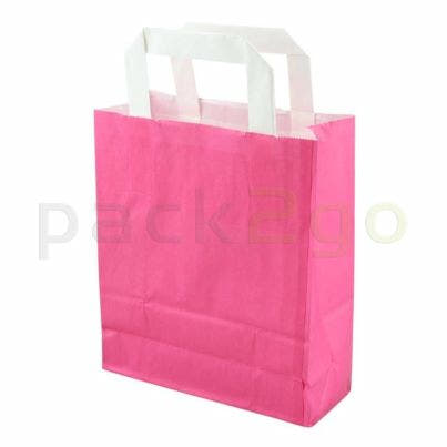 Pinke Papiertragetasche 18+8x22cm