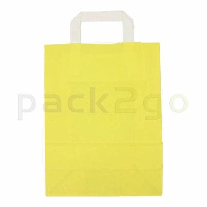 Gelbe Papiertragetaschen 22+10x28cm