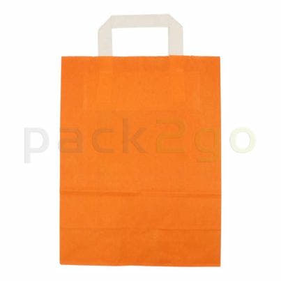 Orange Papiertragetaschen 22+10x28cm