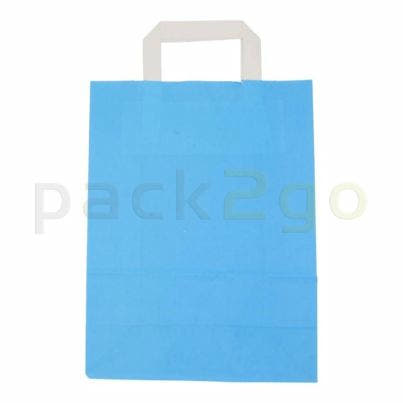 Hellblaue Papiertragetaschen 22+10x28cm