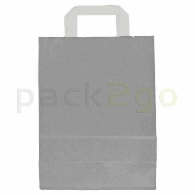 Graue Papiertragetaschen 22+10x28cm