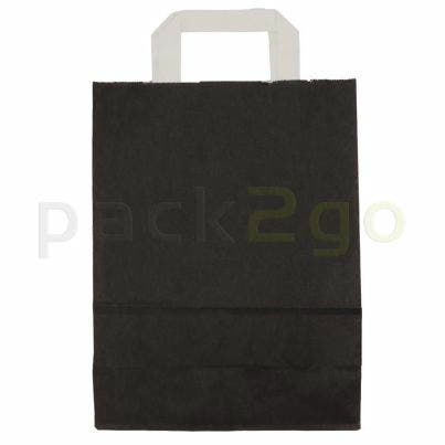 Schwarze Papiertragetaschen 22+10x28cm