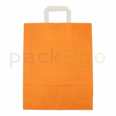 Orange Papiertragetaschen 32+12x40cm