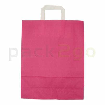 Pinke Papiertragetaschen 32+12x40cm