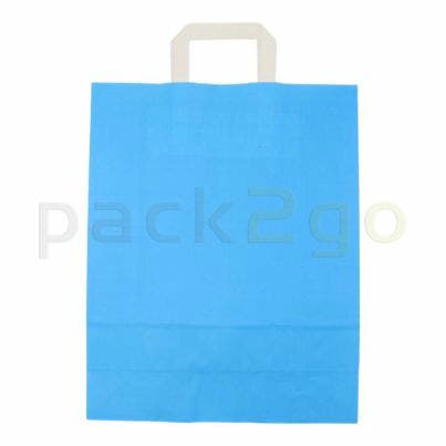 Hellblaue Papiertragetaschen 32+12x40cm