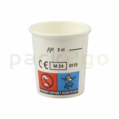 Weißer Schnapsbecher 2 cl mit SUP Logo