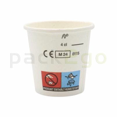Weißer Schnapsbecher 2 cl und 4 cl mit SUP Logo
