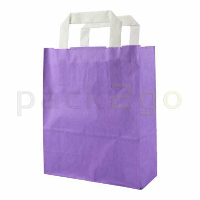 Violette Papiertragetaschen 18+8x22cm