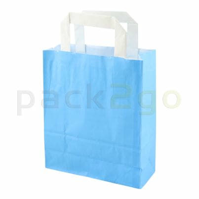 Blaue Papiertragetasche 18+8x22cm