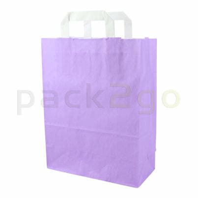 Violette Papiertragetaschen 22+10x28cm schräg