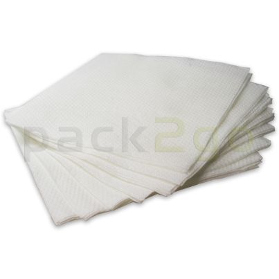 Papieren servetten 33x33 cm 1-laags, 1/4 vouw wit, Servetten met reliëf ECO TOP