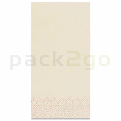 Tissue-Servietten GOURMET, 33x33 1/8 Falz, 3-lagig, Kopffalz - champagner - farbige Zellstoffservietten (ivory)