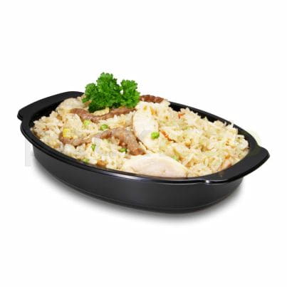 Mikrowellenschale 750ml, PP-Menüschale - schwarz