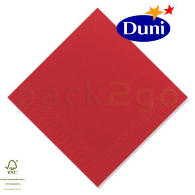Duni Zelltuch-Servietten 40x40cm - Rot (Dunicel-Servietten, Tissue, 3-lagig) # 213103