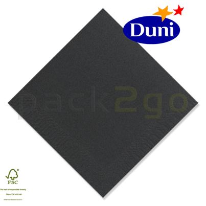 Duni Zelltuch-Servietten 33x33cm - Schwarz (Dunicel-Servietten, Tissue, 3-lagig) # 149070