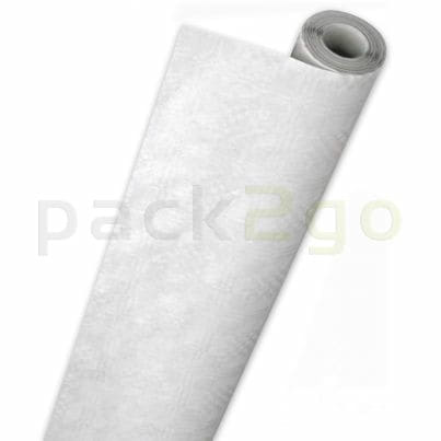 Papier-Tischtuchrollen für Biertische - 120cm breit, 50m, weiß (Damast-Tischtuch, Rolle)