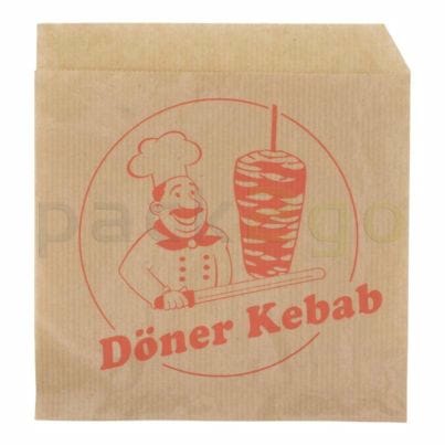 braune Dönertasche mit Motiv 
