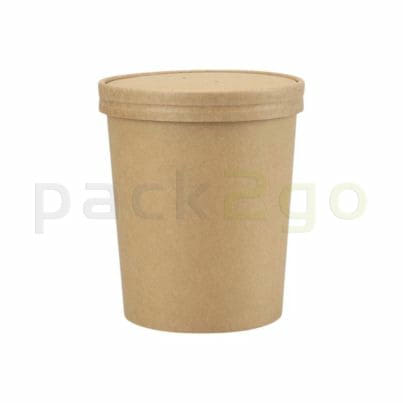 Brauner Suppenbecher mit Deckel 900ml