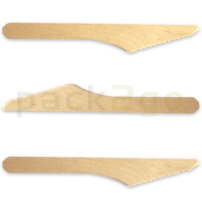 Holzmesser, Premium - 16,5cm, umweltfreundliches Menümesser, Holzbesteck für modernes To Go / Take Away