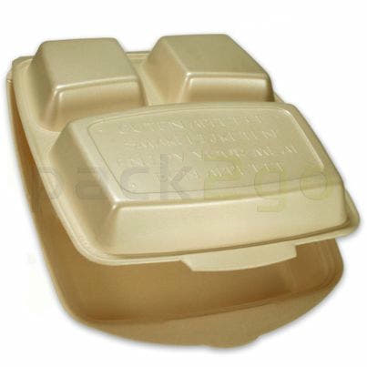 Menüboxen / Dinnerboxen, geschäumt - Premium - 3-geteilt