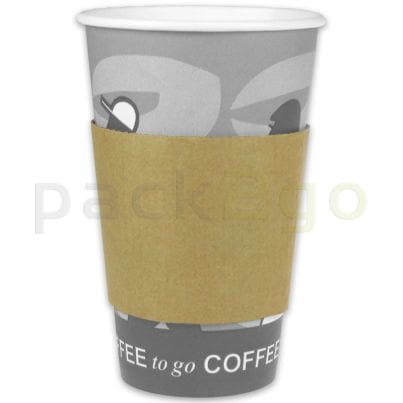 Verbrühschutz für Kaffeebecher 12/16/20oz, Bechermanschetten Pappe (Java Jacket)