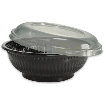 Salatschale rund schwarz - 610ml inklusive Deckel