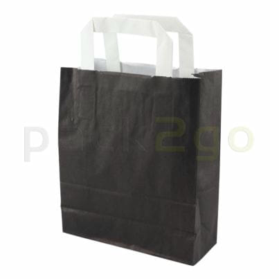 Schwarze Papiertragetasche 18+8x22cm
