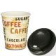SPARSET - Coffee To Go Kaffeebecher "Barista" - 8oz, 200ml, Pappbecher mit schwarzen Deckel