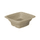 Schalen van bagasse, rechthoekig (composteerbaar), "Be Pulp" - 15x15cm, 500ml