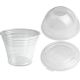 COMBI - Clear cups (smoothie bekers) - 9oz, 0,2 l plat - plastic bekers PET met bolle deksel + tussendeksel
